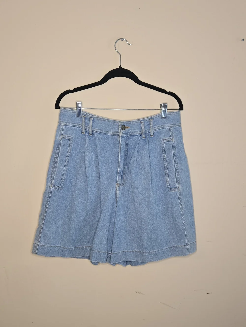 Liz Claiborne Vintage Denim Jorts Pleated Jean Shorts High Rise 90s Mom Size 14